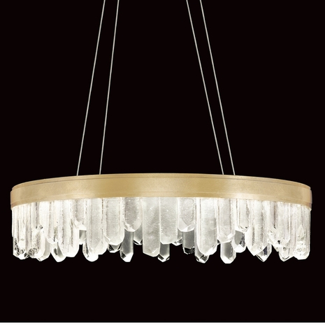 888240-2 Fine Art Lighting Lior 30.5"W Round Pendant with Gold Finish
