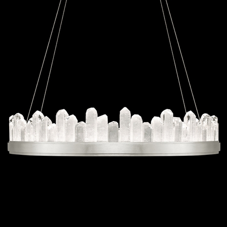 888440-1 Fine Art Lighting Lior 41"W Round Pendant with Silver Finish
