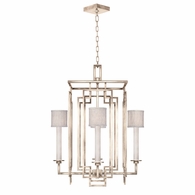 889040-21ST Fine Art Lighting Cienfuegos 24"W Square Chandelier with Gray w/Greige Fabric Shades Finish