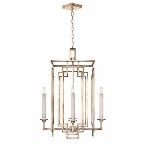 889040-3 Fine Art Lighting Cienfuegos 22"W Square Chandelier with Gold w/No Shades Finish