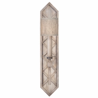 889550-21 Fine Art Lighting Cienfuegos 25"H Sconce with Gray w/Greige Fabric Shades Finish