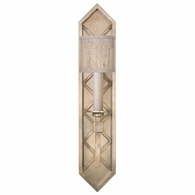 889550-31 Fine Art Lighting Cienfuegos 25"H Sconce with Gold w/Greige Fabric Shades Finish