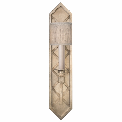 889550-31 Fine Art Lighting Cienfuegos 25"H Sconce with Gold w/Greige Fabric Shades Finish
