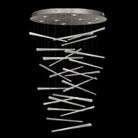 895840-131ST Fine Art Lighting Elevate 34"W Round Pendant with Silver/Crystal Stardust Spires Finish