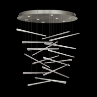 895840-132ST Fine Art Lighting Elevate 32"W Round Pendant with Silver/Crystal Stardust Spires Finish