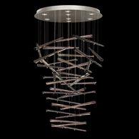 895840-151ST Fine Art Lighting Elevate 34"W Round Pendant with Silver/Meteorite Spires Finish