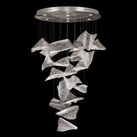 895840-161ST Fine Art Lighting Elevate 37.5"W Round Pendant with Silver/Frozen Pages Finish