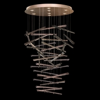 895840-251ST Fine Art Lighting Elevate 34"W Round Pendant with Gold/Meteorite Spires Finish