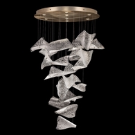 895840-261ST Fine Art Lighting Elevate 37.5"W Round Pendant with Gold/Frozen Pages Finish