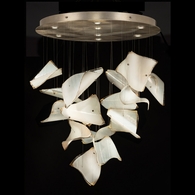 895840-272ST Fine Art Lighting Elevate 32"W Round Pendant with Gold/Blank Pages Finish
