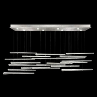 894840-132ST Fine Art Lighting Elevate 54"W Rectangular Pendant with Silver/Crystal Stardust Spires Finish