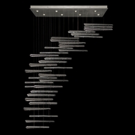 894840-141ST Fine Art Lighting Elevate 62"W Rectangular Pendant with Silver/Ebony Stardust Spires Finish