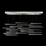 894840-142ST Fine Art Lighting Elevate 54"W Rectangular Pendant with Silver/Ebony Stardust Spires Finish