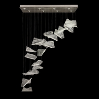 894840-161ST Fine Art Lighting Elevate 54"W Rectangular Pendant with Silver/Frozen Pages Finish