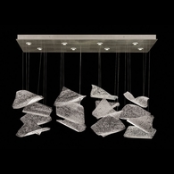 894840-162ST Fine Art Lighting Elevate 54"W Rectangular Pendant with Silver/Frozen Pages Finish