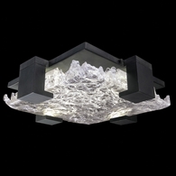 895440-11ST Fine Art Lighting Terra 16.75"W Square Flush Mount with Black/Clear Glass Finish