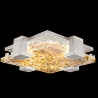 895440-22ST Fine Art Lighting Terra 16.75"W Square Flush Mount with Silver/Gold Leaf Glass Finish