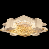 895440-32ST Fine Art Lighting Terra 16.75"W Square Flush Mount with Gold/Gold Leaf Glass Finish
