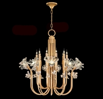 915140-2ST Fine Art Lighting Azu 35.5"W Round Chandelier with Gold Leaf Finish
