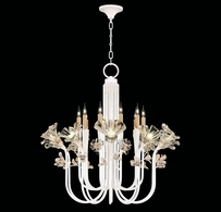 915140-3ST Fine Art Lighting Azu 35.5"W Round Chandelier with White Gesso Finish