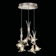 916540-1ST Fine Art Lighting Azu 22"W Round Pendant with Silver Leaf Finish