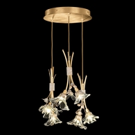 916540-2ST Fine Art Lighting Azu 22"W Round Pendant with Gold Leaf Finish