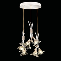 916540-3ST Fine Art Lighting Azu 22"W Round Pendant with White Gesso Finish