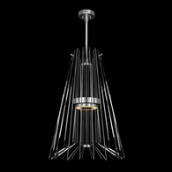 916940-1 Fine Art Lighting Newton 23.5"W Round Pendant with Silver/Down Glass Finish