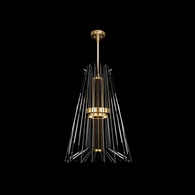 916940-2 Fine Art Lighting Newton 23.5"W Round Pendant with Gold/Down Glass Finish