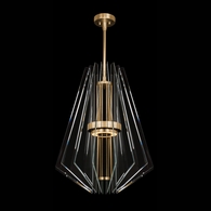917040-2 Fine Art Lighting Newton 28"W Round Pendant with Gold/Down Glass Finish