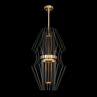 917340-2 Fine Art Lighting Newton 20.5"W Round Pendant with Gold Finish