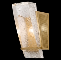 890750-22ST Fine Art Lighting Crownstone 13"H Sconce with Gold w/Metal Mesh Inserts Finish