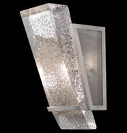 890750-12ST Fine Art Lighting Crownstone 13"H Sconce with Silver w/Metal Mesh Inserts Finish