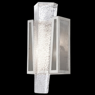 891150-12ST Fine Art Lighting Crownstone 15"H Sconce with Silver w/Metal Mesh Inserts Finish