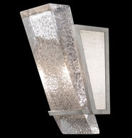 890750-11ST Fine Art Lighting Crownstone 13"H Sconce with Silver w/Textured Linen Inserts Finish