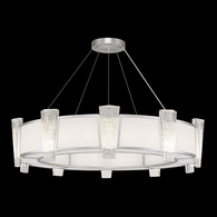 891040-11ST Fine Art Lamps 20 Light Crownstone 45" Round Pendant with Silver Finish
