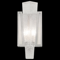 891150-11ST Fine Art Lighting Crownstone 15"H Sconce with Silver w/Textured Linen Inserts Finish