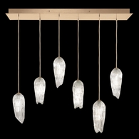 912040-2ST Fine Art Lamps 6 Light Las Olas 48" Rectangular Pendant with Gold Finish