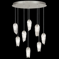 912140-1ST Fine Art Lamps 8 Light Las Olas 32" Round Pendant with Silver Finish