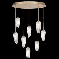 912140-2ST Fine Art Lamps 8 Light Las Olas 32" Round Pendant with Gold Finish