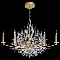 883240-1 Fine Art Lighting Lily Buds 48"W Oblong Chandelier with Gold Finish