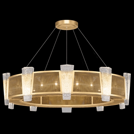 891040-22ST Fine Art Lamps 20 Light Crownstone 45" Round Pendant with Gold Finish
