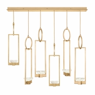 893140-2ST Fine Art Lighting Delphi 48"W Rectangular Pendant with Gold Finish
