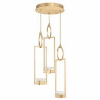 892940-2ST Fine Art Lighting Delphi 18.75"W Round Pendant with Gold Finish
