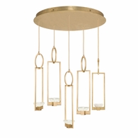 893040-2ST Fine Art Lighting Delphi 26.5"W Round Pendant with Gold Finish