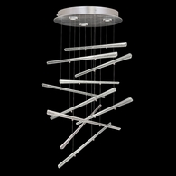 895640-131 Fine Art Lighting Elevate 23"W Round Pendant with Silver/Crystal Stardust Spires Finish