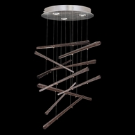 895640-151ST Fine Art Lighting Elevate 23"W Round Pendant with Silver/Meteorite Spires Finish