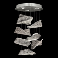 895640-161ST Fine Art Lighting Elevate 23"W Round Pendant with Silver/Frozen Pages Finish