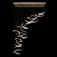 894840-211ST Fine Art Lighting Elevate 54"W Rectangular Pendant with Gold/Dichroic "Plumes" Finish
