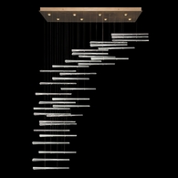 894840-231ST Fine Art Lighting Elevate 62"W Rectangular Pendant with Gold/Crystal Stardust Spires Finish